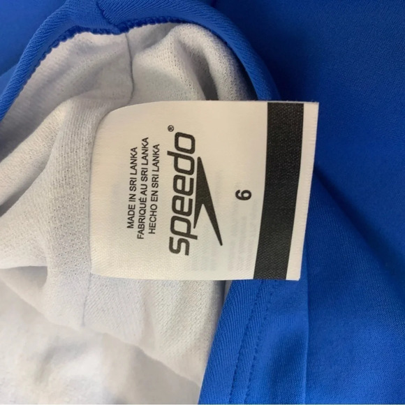 Speedo Women’s Hi  Neck Tie Neck Closure Pull On Lined One Piece Swimsuit Size 6 - Picture 8 of 16